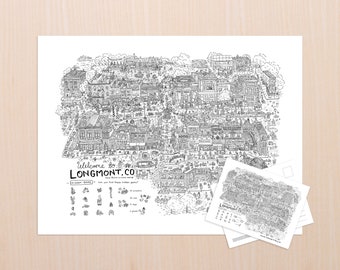 Seek & Find Longmont, CO - Coloring Print Map!