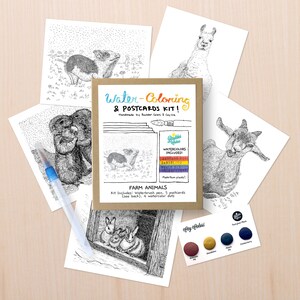 Kits de postales para colorear con agua
