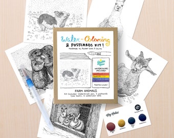 Water-Coloring Postcard Kits