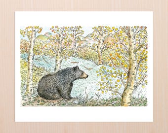 Summer Black Bear 8x10 Art