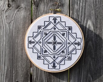 Contemporary Embroidery Hoop Black & White