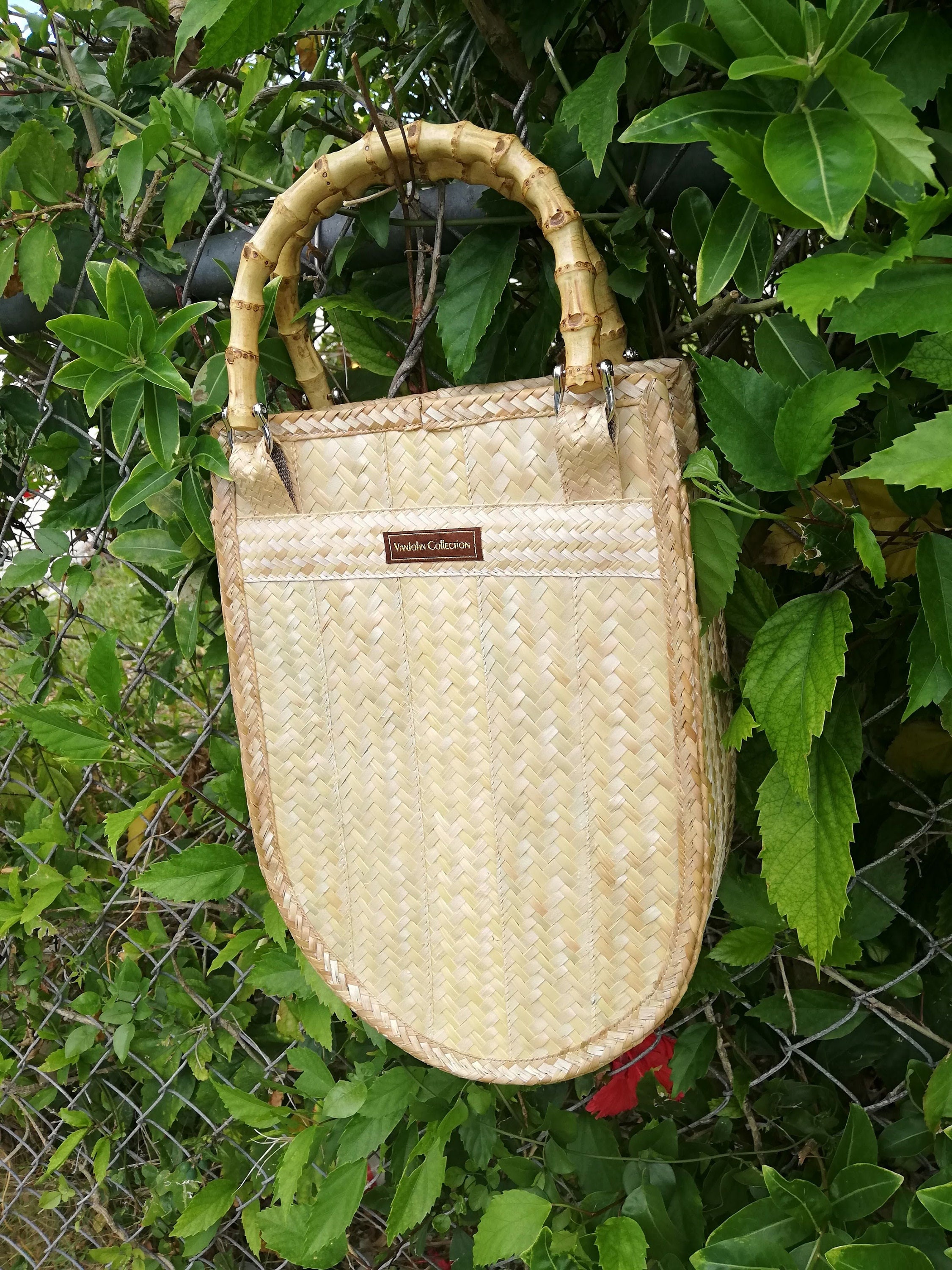 Straw Bag / Bamboo Handle / Straw Tote / Straw Purse / Handmade Bag Etsy UK