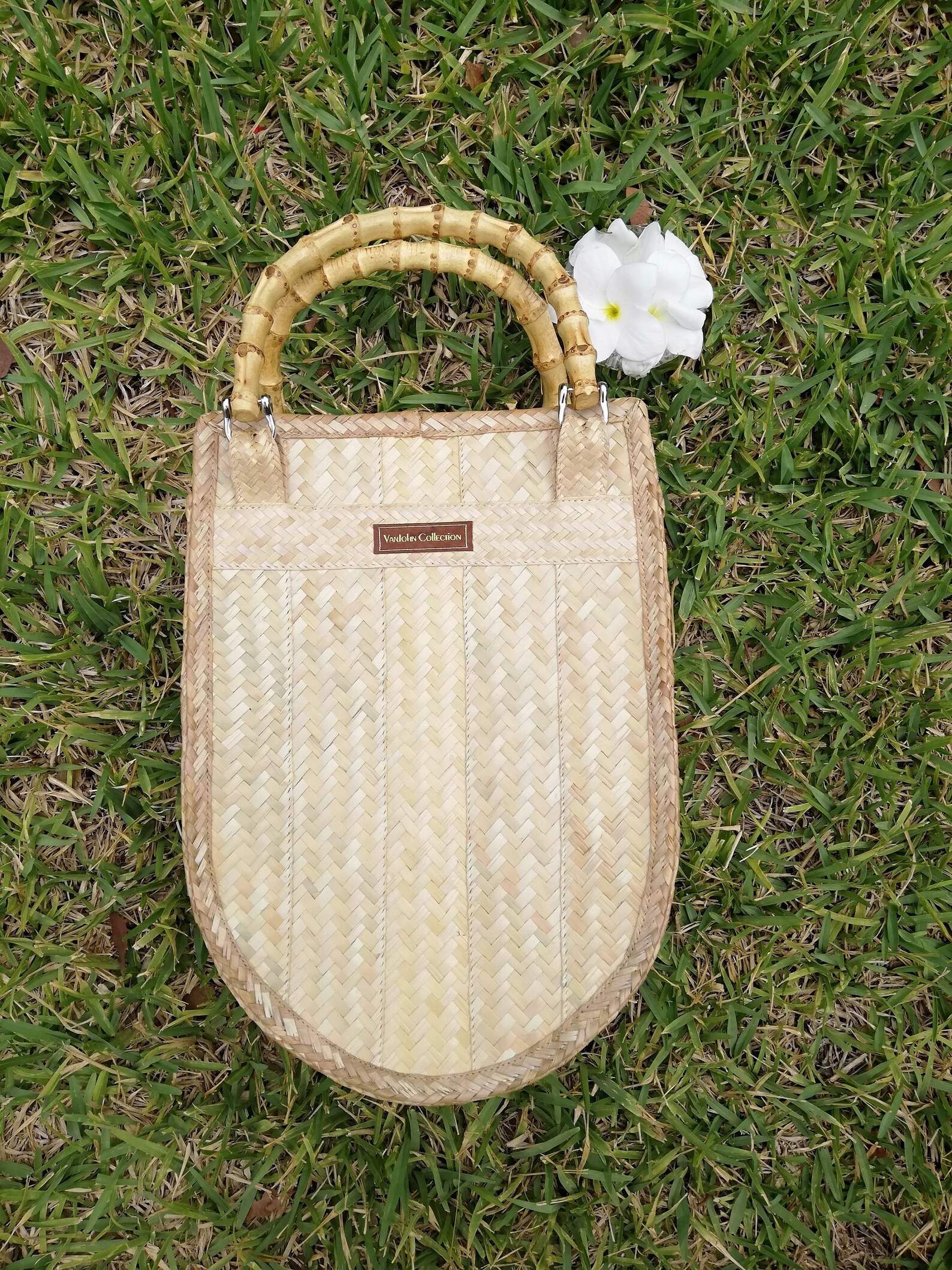 Straw Bag / Bamboo Handle / Straw Tote / Straw Purse / Etsy