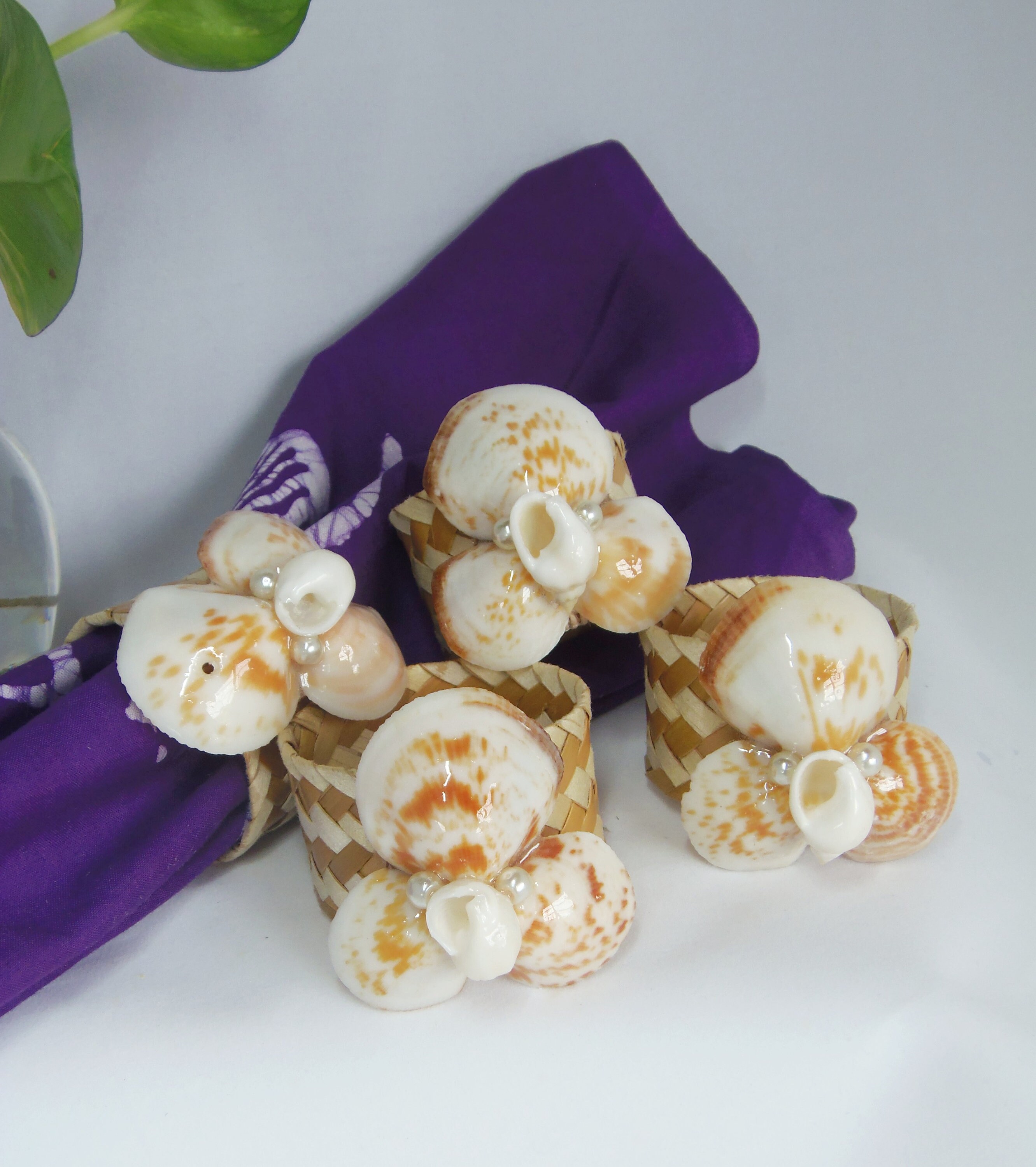 Napkin Rings Straw Napkin Rings Seashell Napkin Rings Table Decor Coastal Theme Beach Theme