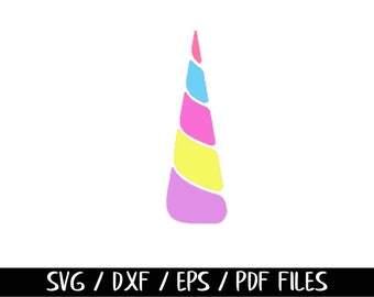 Unicorn Horn SVG, Silhouette File, Unicorn SVG, tShirt Dxf Eps PDF File, Digital Download, Unicorn horn Cricut File, Silhouette Cut File
