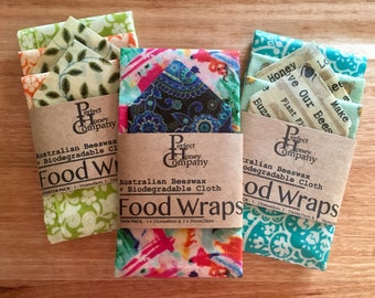 Set of 2 Beeswax Food Wraps | Giant & Medium | Say no to plastic | Eco friendly | Zero Waste | Mixed Colours