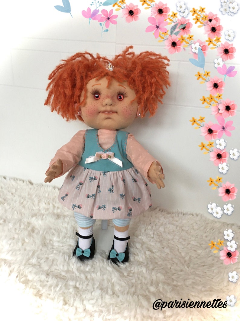 Prune doll gift handmade rag doll collectible doll,French made fabric doll unique doll French couture