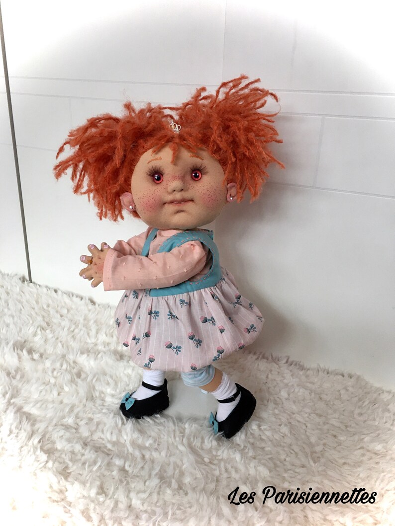 Prune doll gift handmade rag doll collectible doll,French made fabric doll unique doll French couture