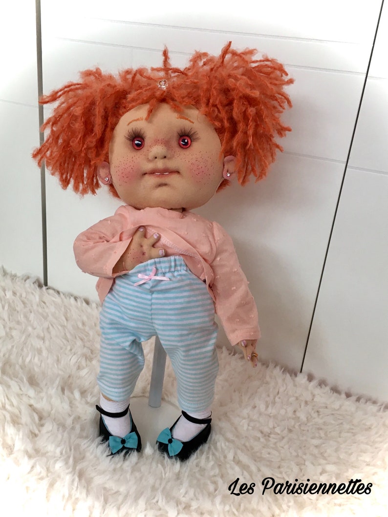 Prune doll gift handmade rag doll collectible doll,French made fabric doll unique doll French couture