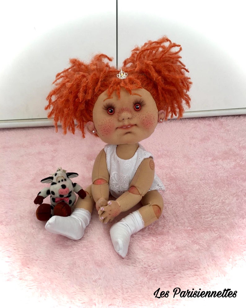 Prune doll gift handmade rag doll collectible doll,French made fabric doll unique doll French couture