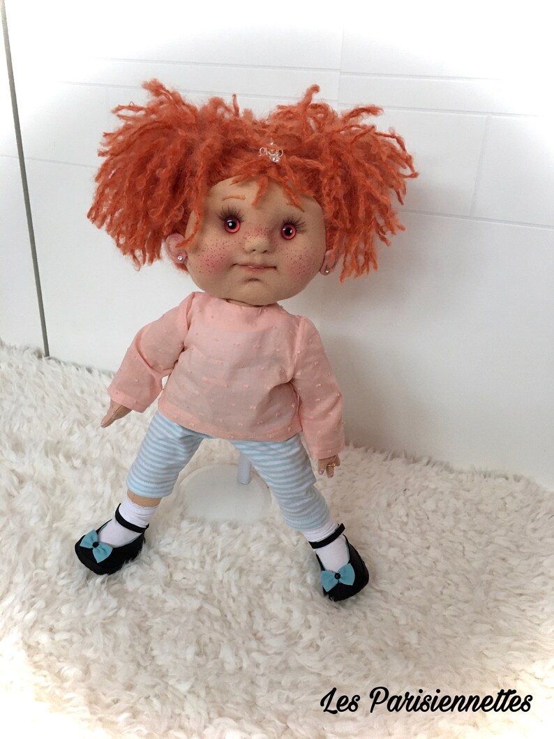 Prune doll gift handmade rag doll collectible doll,French made fabric doll unique doll French couture
