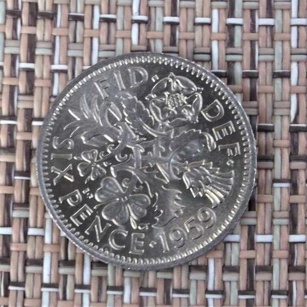 1967-1947 British 6 pence circulated- England wedding coin