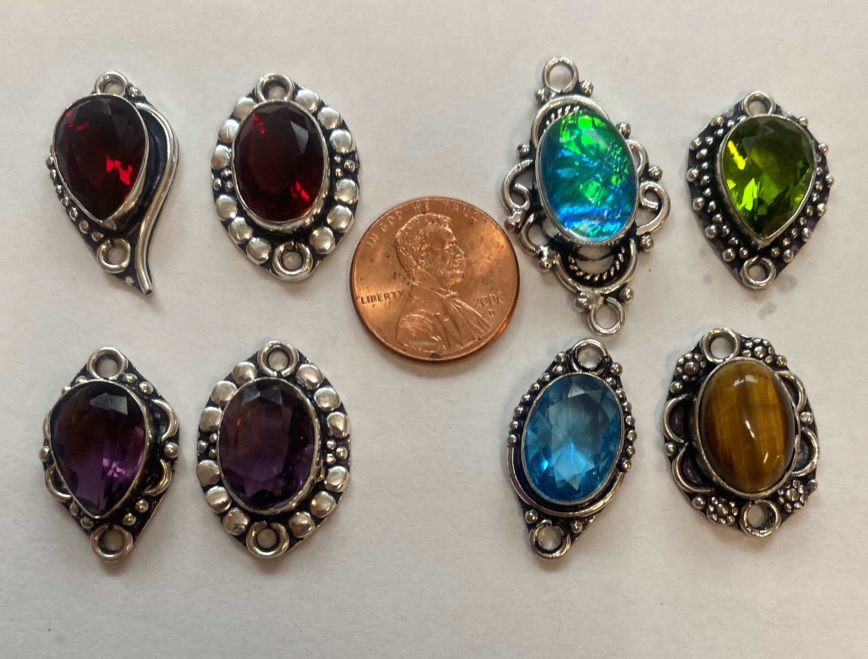 Gemstone jewelry connectors earring pendant sterling Etsy