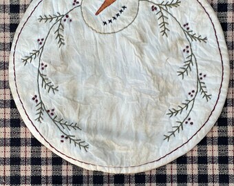 Candle Mat Primitive Snowman Head