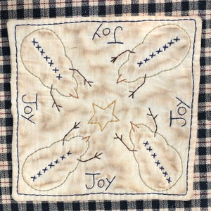 Candle Mat Primitive Snowman Joy