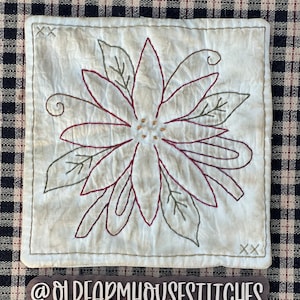Candle Mat Poinsettia Square