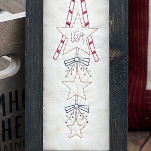 Ingelijste afdruk Amricana Swag Primitive Stitchery