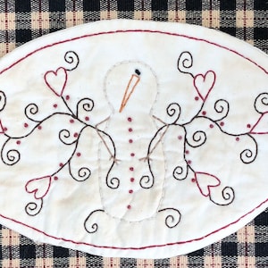 Candle Mat Valentine Snowman & Heart Bouquets