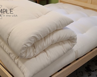 Organic Cotton Bed Topper, GOTS Certified Organic, Made in the USA