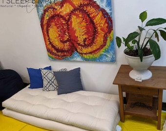 Organic Cotton & Wool Shikibuton: Very Firm Floor Futon, Handmade in USA