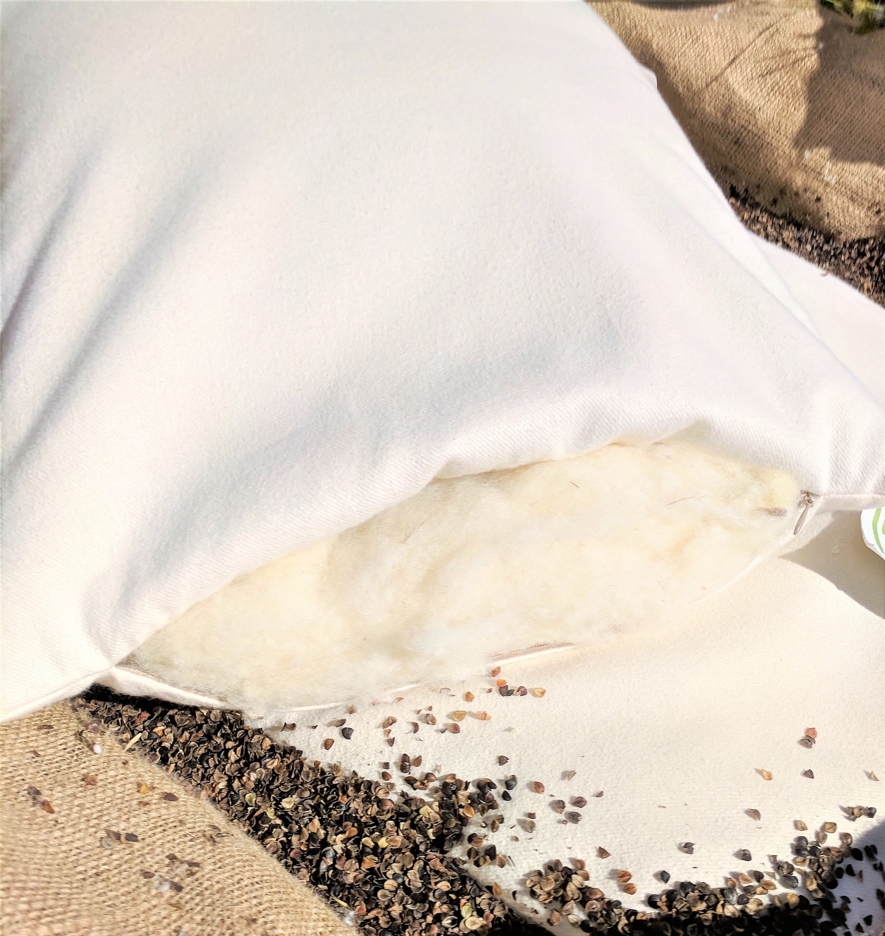 Buckwheat & Wool Pillow Adjustable Hybrid Pillow Made in Etsy