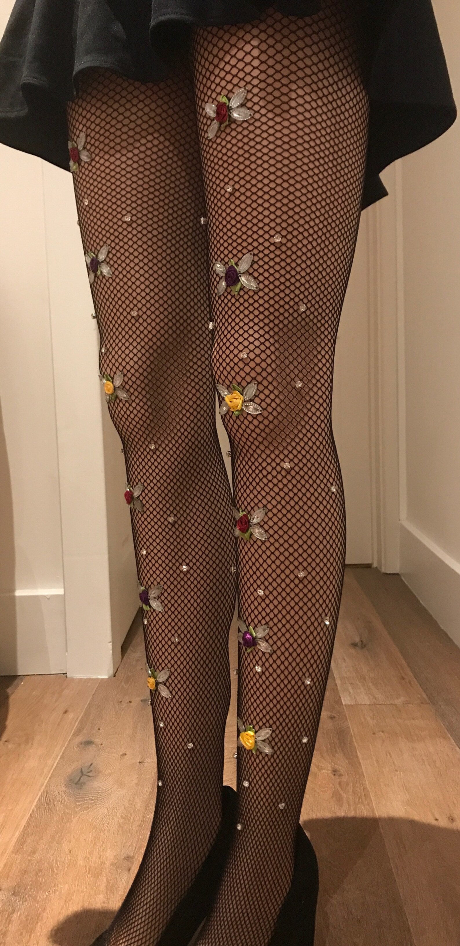 hand decorated with flowers and rhinestone. Etsy