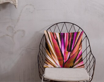 Southwestern Pillow / Pink Agave Pillow - Throw Pillow - Double sided Pillowcase / Cactus pillow