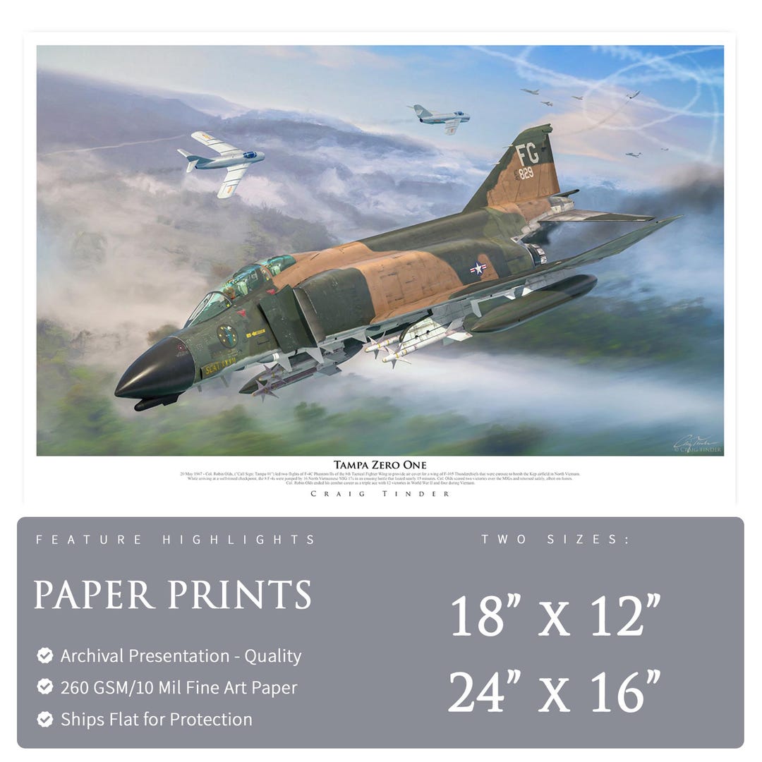 F-4 Phantom II - Tampa Zero One - Paper Print by Craig Tinder - Etsy