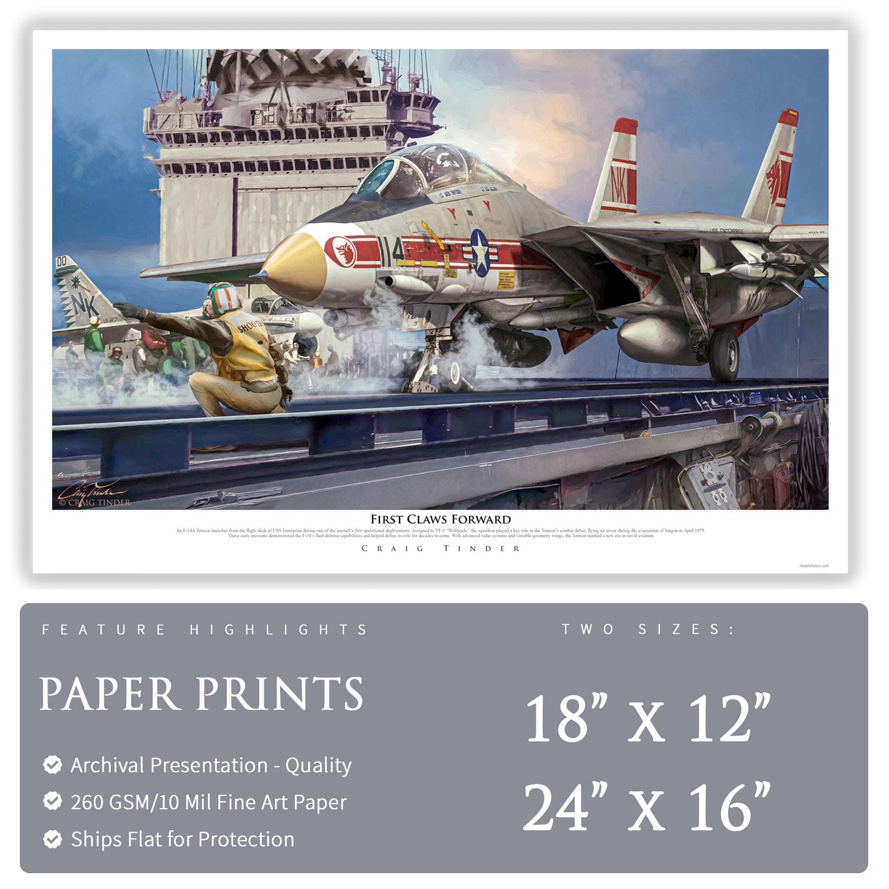 F-14 Tomcat - First Claws Forward - Paper Print by Craig Tinder - Etsy