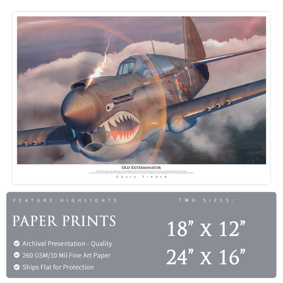 P-40 Warhawk - Old Exterminator - Paper Print by Craig Tinder - Etsy