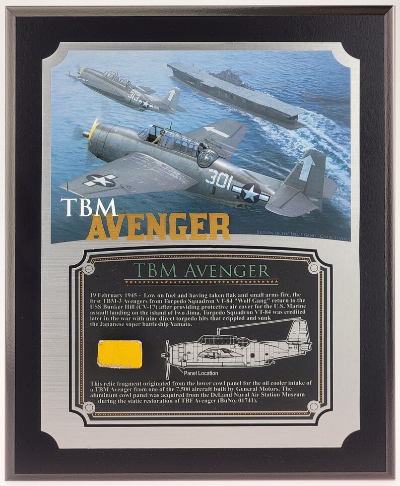WWII TBM Avenger Relic Relic Plaque - Full Color 8"x10" - Etsy