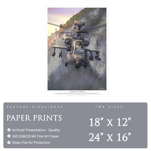 AH-64 Apache Helicopter - Longbow On Patrol - Paper Print by Craig Tinder