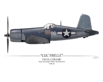 F4U Corsair Black Sheep Squadron Pappy Boyington Aircraft Nose Art ...