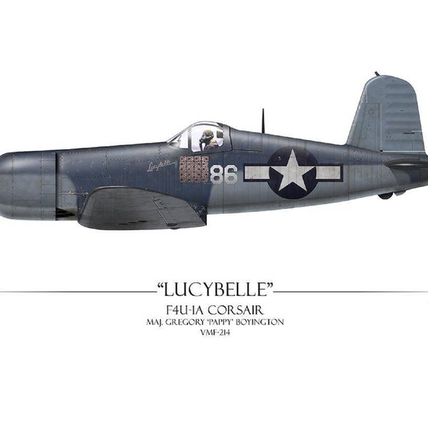 Pappy Boyington F4U Corsair - Art Print by Craig Tinder