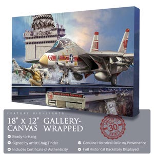 F-14 Tomcat – Pierwsze pazury naprzód – płótno 18&quot;x12&quot; | ZAWIERA: fragment osłony dopalacza TF30