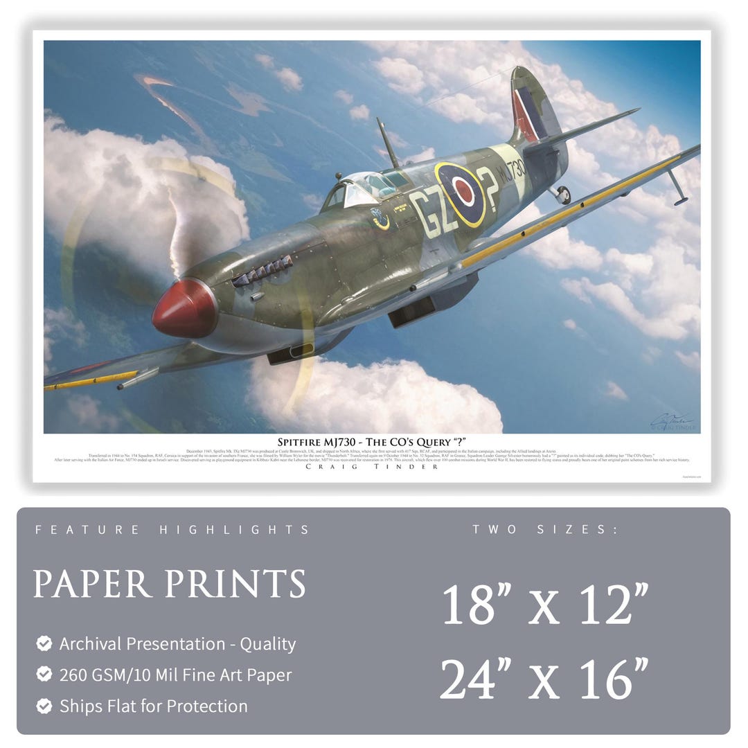 Spitfire Mk IX - the Co's Query - Paper Print by Craig Tinder - Etsy Israel