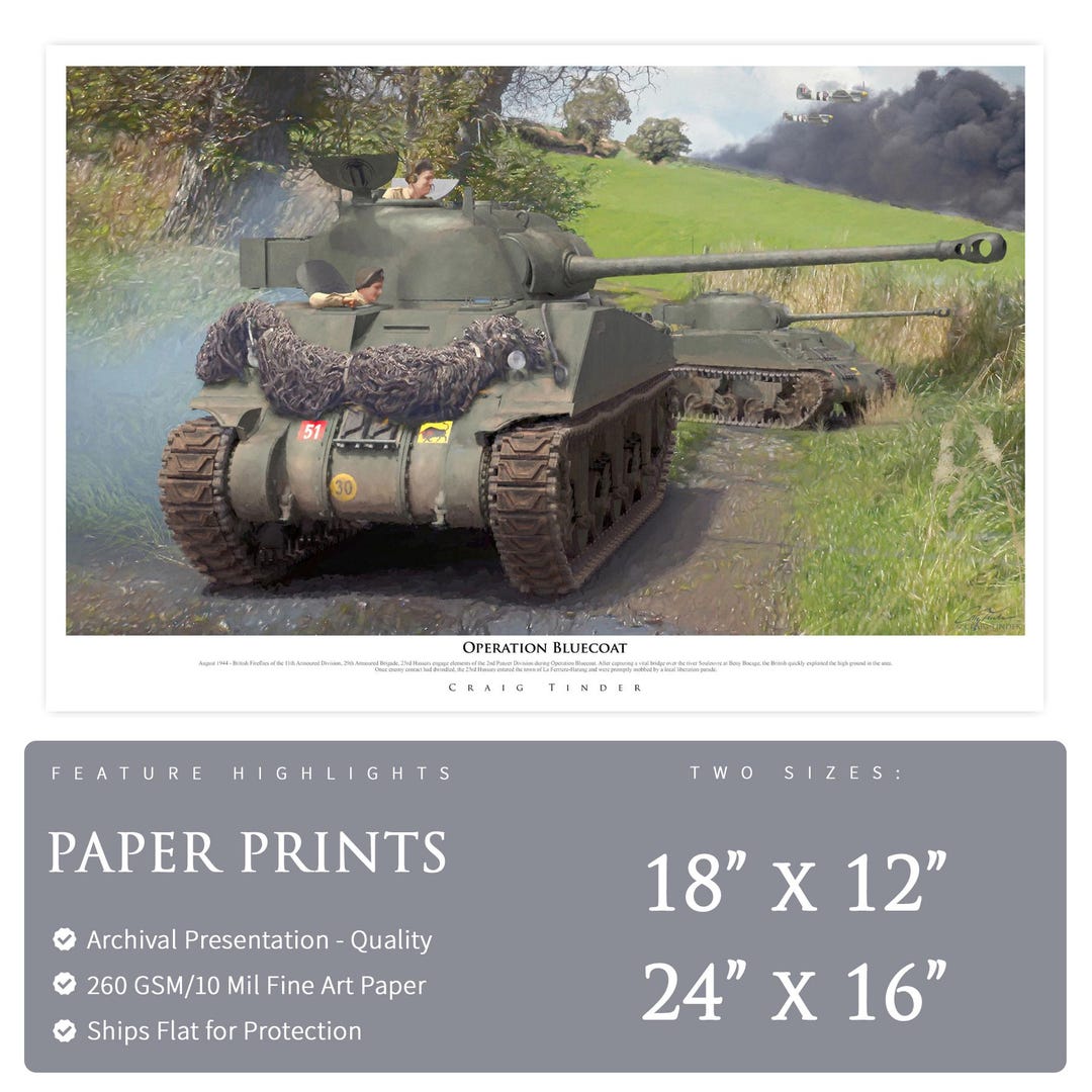 Sherman Tank - Operation Bluecoat - Paper Print by Craig Tinder - Etsy