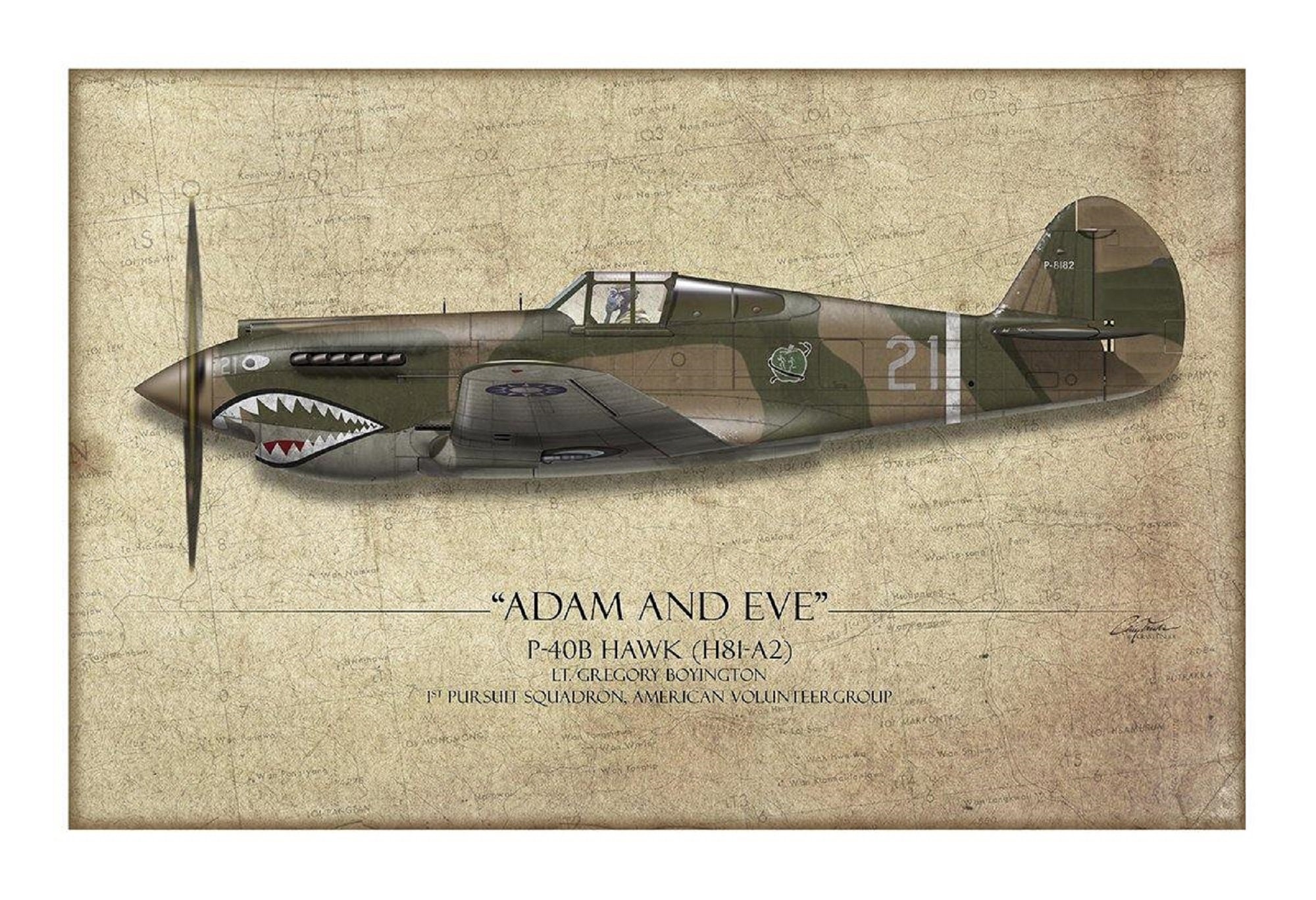 Pappy Boyington P-40 Warhawk - Art Print by Craig Tinder - Etsy