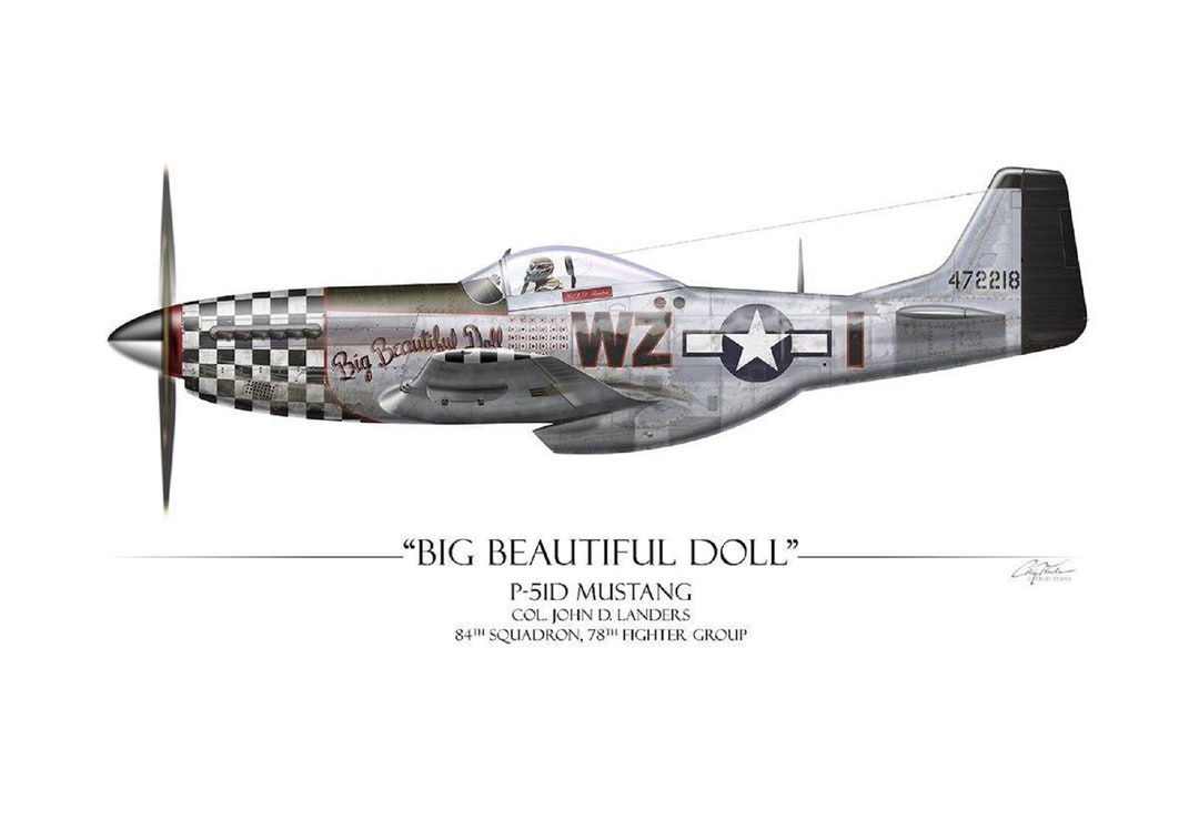 オールドール2001キャンペーン　リゾートアートミラー Big Beautiful Doll P-51D Mustang - Art Print by Craig Tinder