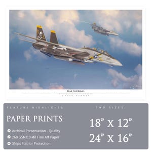 F-14 Tomcat - Fear the Bones - Wydruk papierowy autorstwa Craiga Tindera