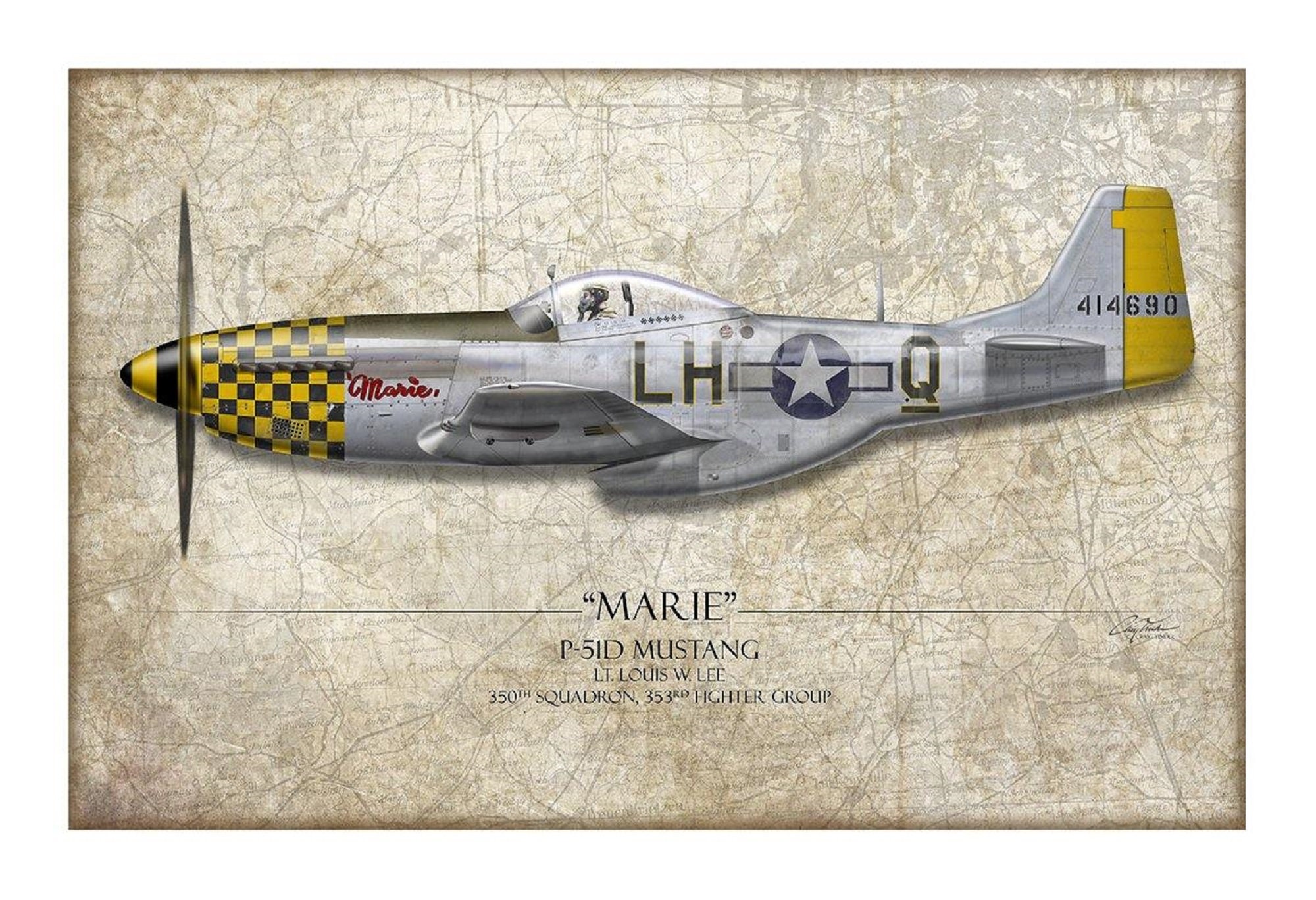 Marie P-51 Mustang - Art Print by Craig Tinder - Etsy