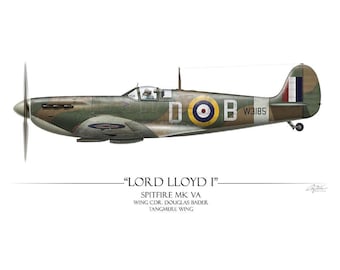 Douglas Bader Spitfire - Lámina artística de Craig Tinder