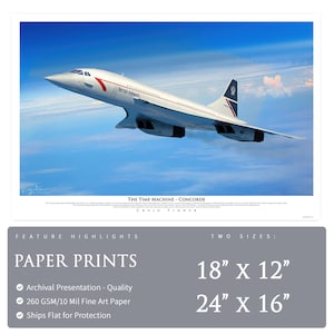 Concorde - The Time Machine - Paper Print by Craig Tinder