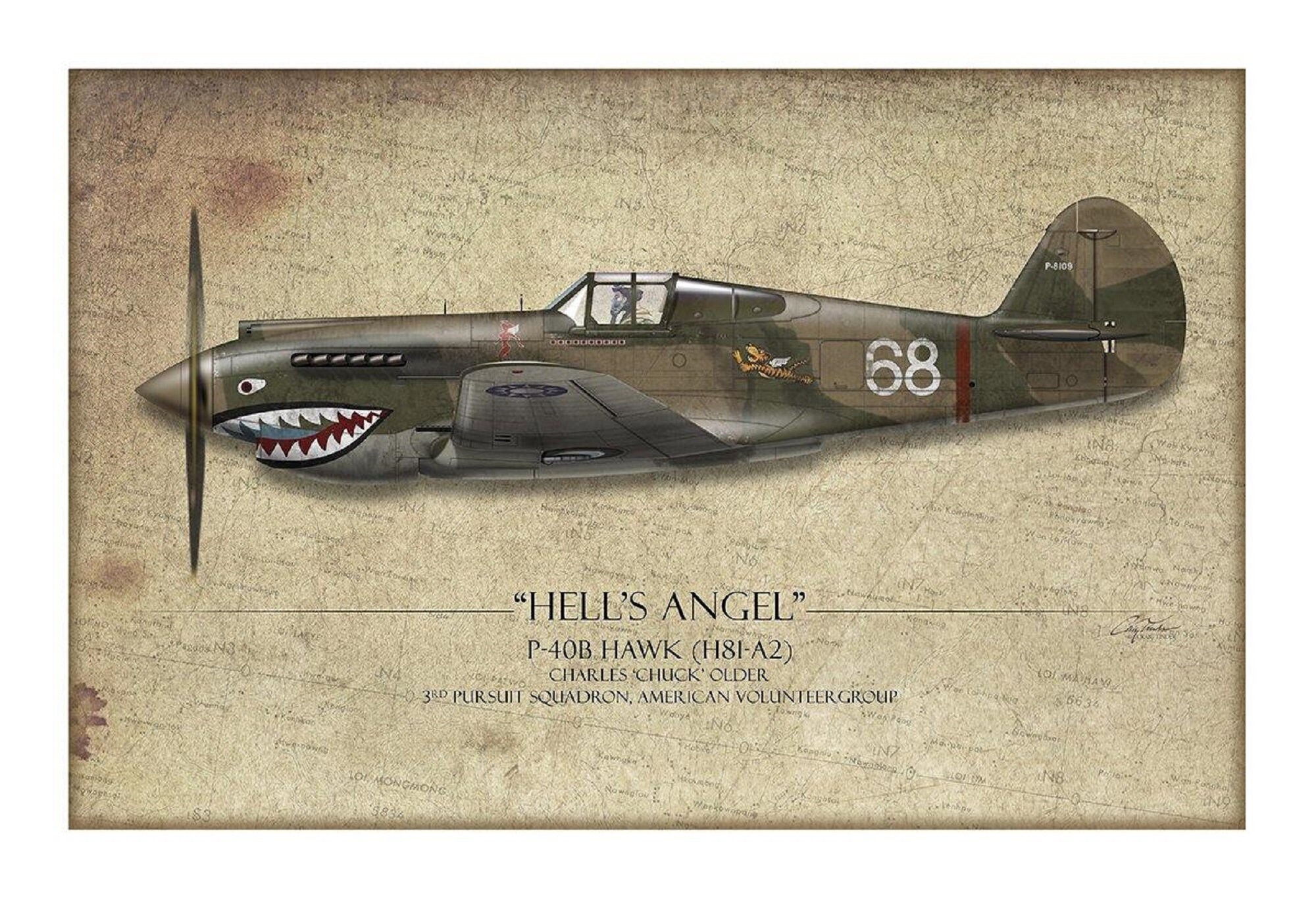 Flying Tiger P-40 Warhawk - Art Print by Craig Tinder - Etsy