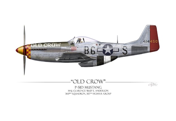 Old Crow P-51 Mustang - Art Print by Craig Tinder - Etsy