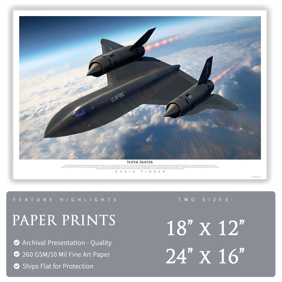 SR-71 Blackbird - Super Skater - Paper Print by Craig Tinder - Etsy