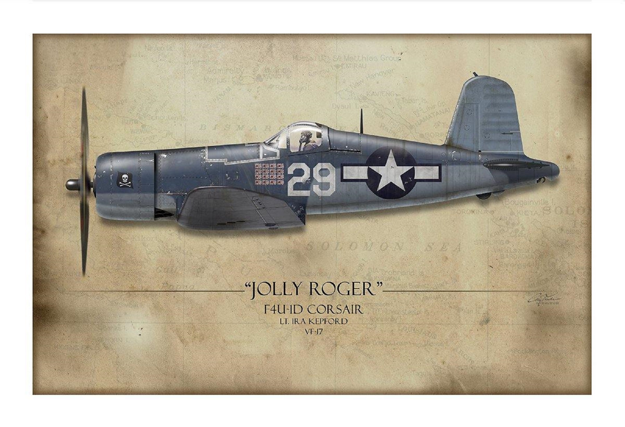 Ira Kepford F4U Corsair - Art Print by Craig Tinder - Etsy