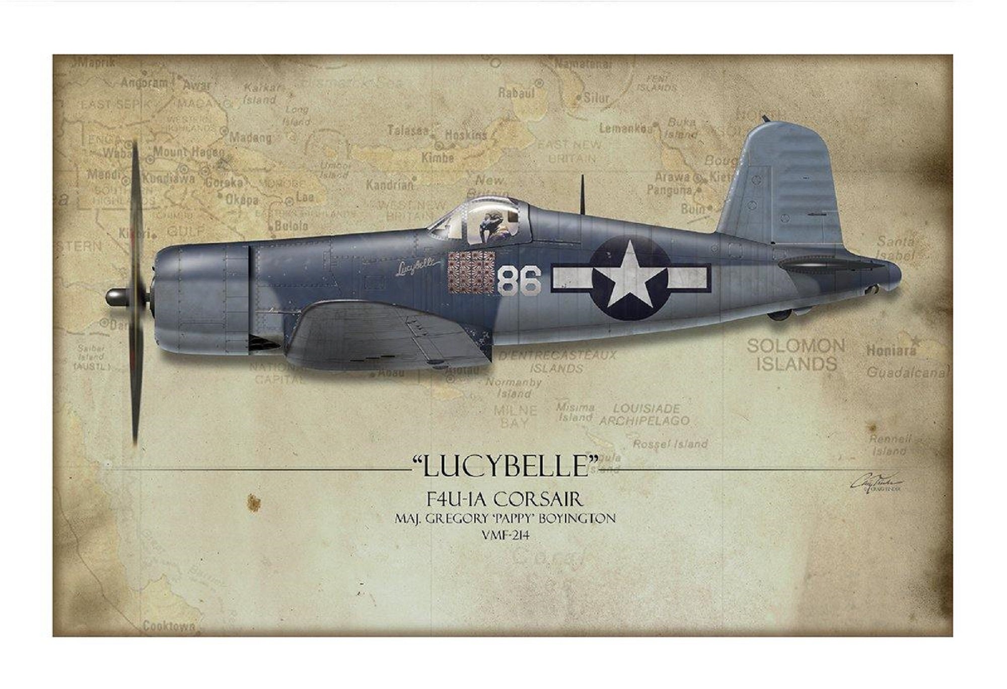 Pappy Boyington F4U Corsair - Art Print by Craig Tinder - Etsy