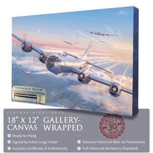 Thunderhead of Precision - 18x12 Canvas Art with B-29 Superfortress Relic by Craig Tinder