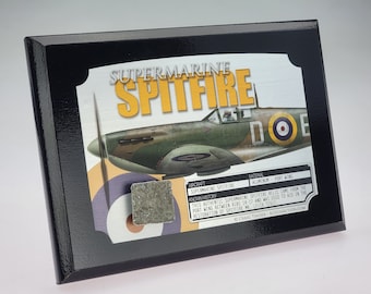 WWII Spitfire Authentic Relic Plaque - Full Color 5"x7"